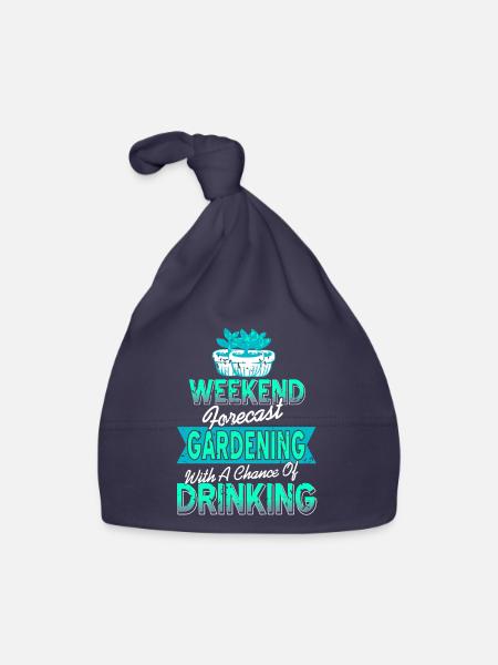 Gardening With A Chance Of Drinking Funny Present - Baby Bio-Mütze - Navy - Vorne