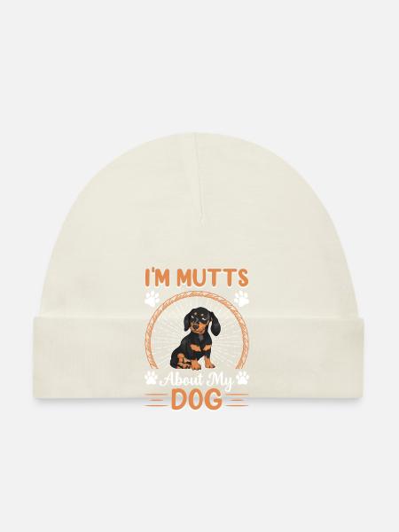 I'm Mutts About Dog Dachshund Funny Dog Owners - Organic Baby Cap - navy - Front