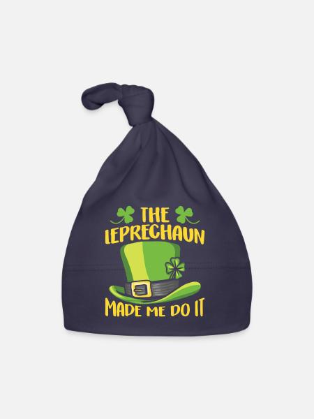 The leprechaun forced me to do so Ire Leprechaun - Organic Baby Cap - navy - Front