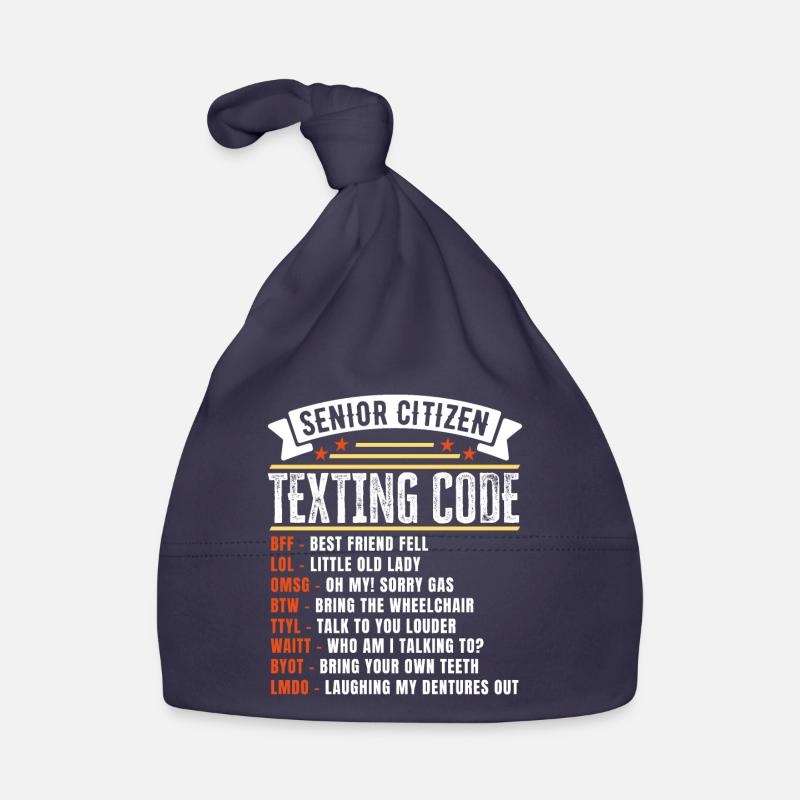 Drôle de code de texto de personne âgée Cadeau pour Bonnet bio Bébé
