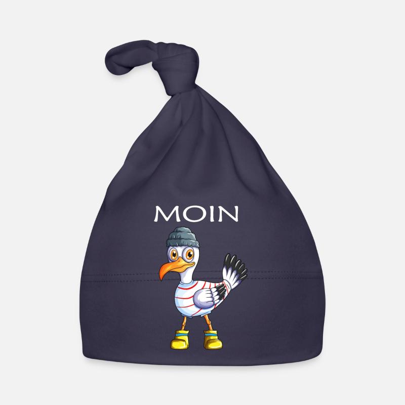 Plattdeutsche Möwe Moin Spruch Nordsee Liebhaber Baby Bio-Mütze