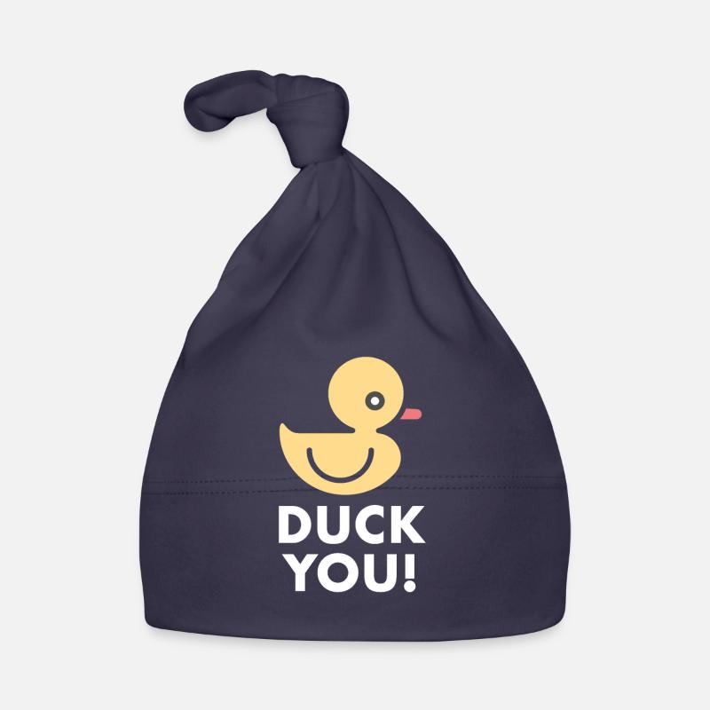 Canard Vous Canard Jeu de Mots Sarcasme Canard Jaune - Bonnet bio Bébé - marine