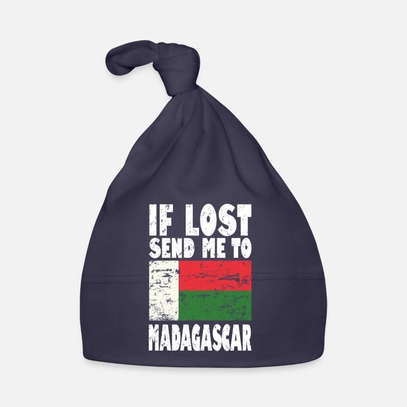 Drapeau de Madagascar - Bonnet bio Bébé - marine