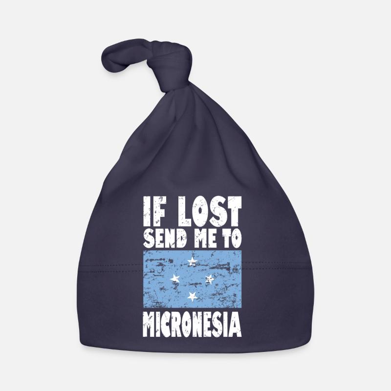 Micronesia Flag Saying Organic Baby Cap