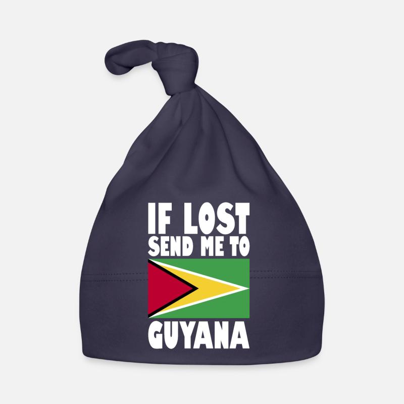 Drapeau du Guyana - Bonnet bio Bébé - marine