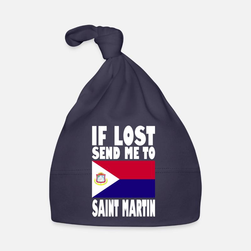 Drapeau Saint-Martin - Bonnet bio Bébé - marine