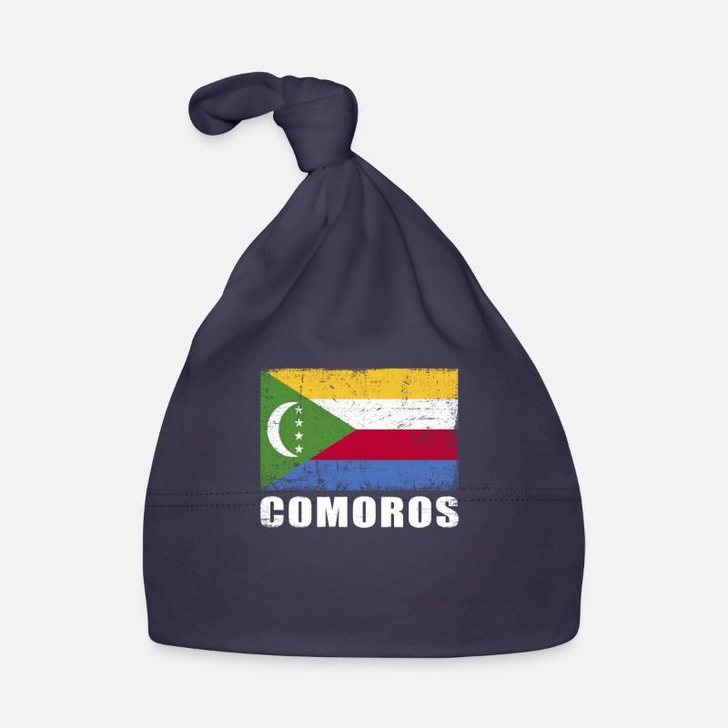 Drapeau des Comores Grunge Drapeau des Comores Bonnet bio Bébé
