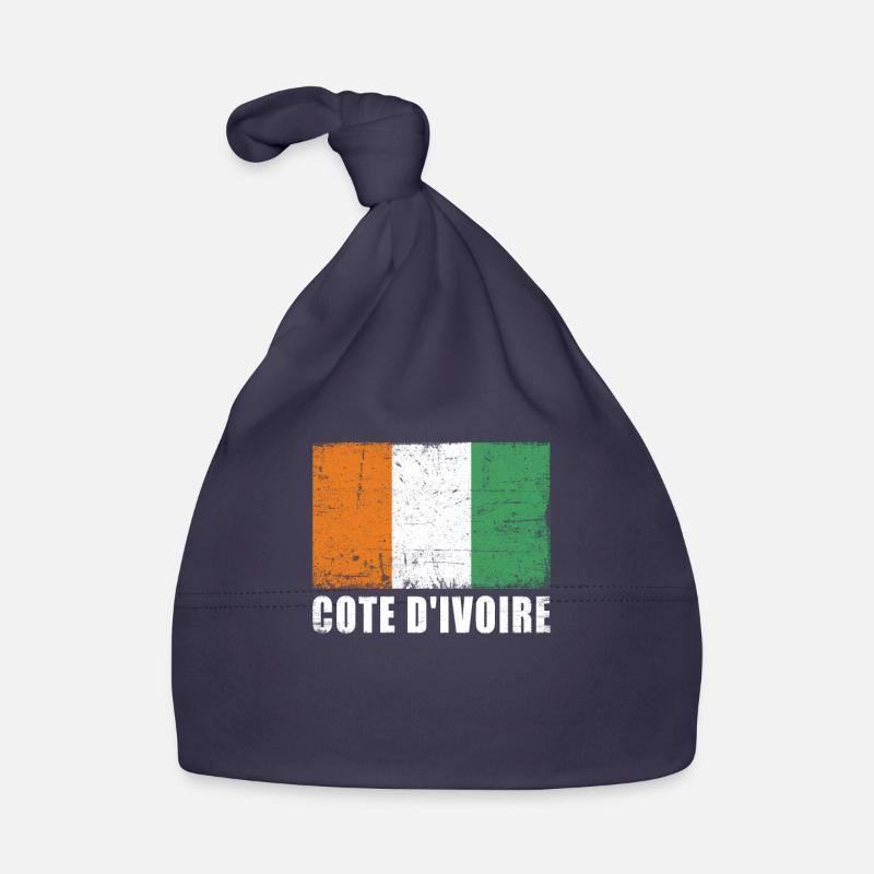 Drapeau de la Côte d’Ivoire - Bonnet bio Bébé - marine