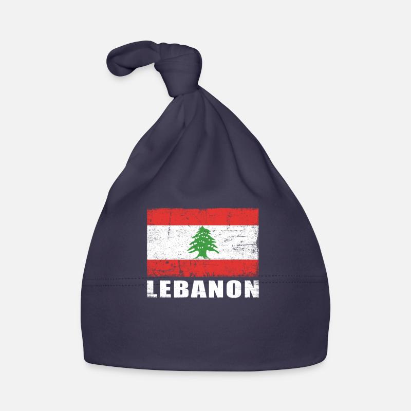 Liban Drapeau Grunge Liban Drapeau Bonnet bio Bébé