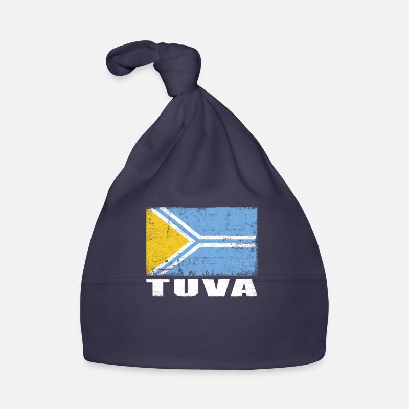 Drapeau Tuva Grunge Drapeau Tuva Bonnet bio Bébé