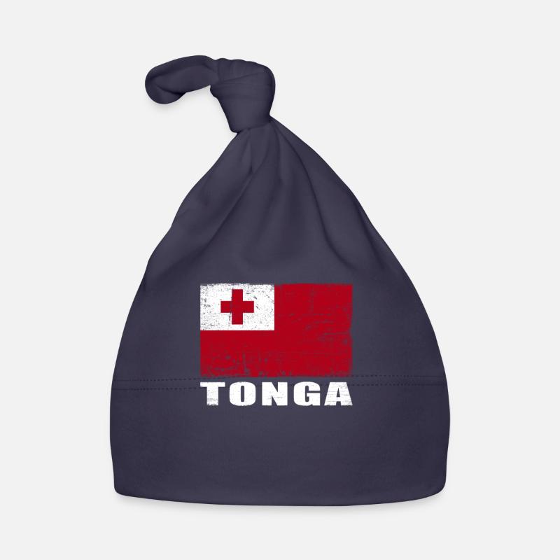 Drapeau des Tonga Grunge Drapeau des Tonga Bonnet bio Bébé