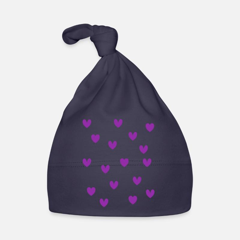 Purple Hearts Organic Baby Cap