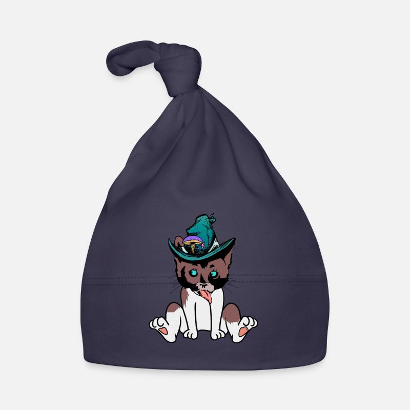 naughty cat wizard magic fantasy magic child Organic Baby Cap