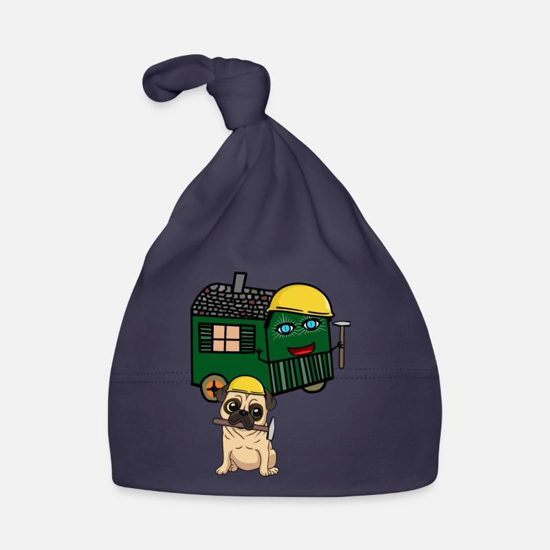 Pug Builder House Builder Build Construction Trailer Hammer Organic Baby Cap