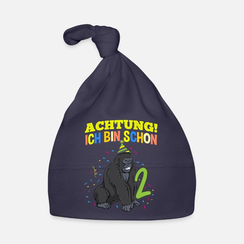 Achtung Ich Bin Schon 2 Geburtstag Gorilla Baby Bio-Mütze
