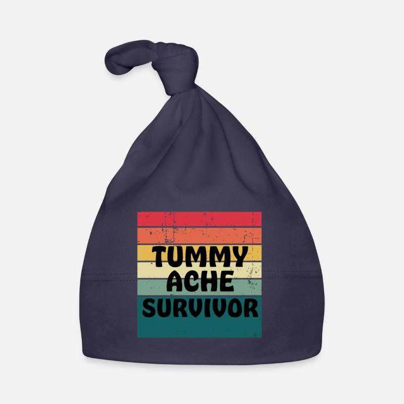 Tummy Ache Survivor Retro Coucher de soleil Bonnet bio Bébé