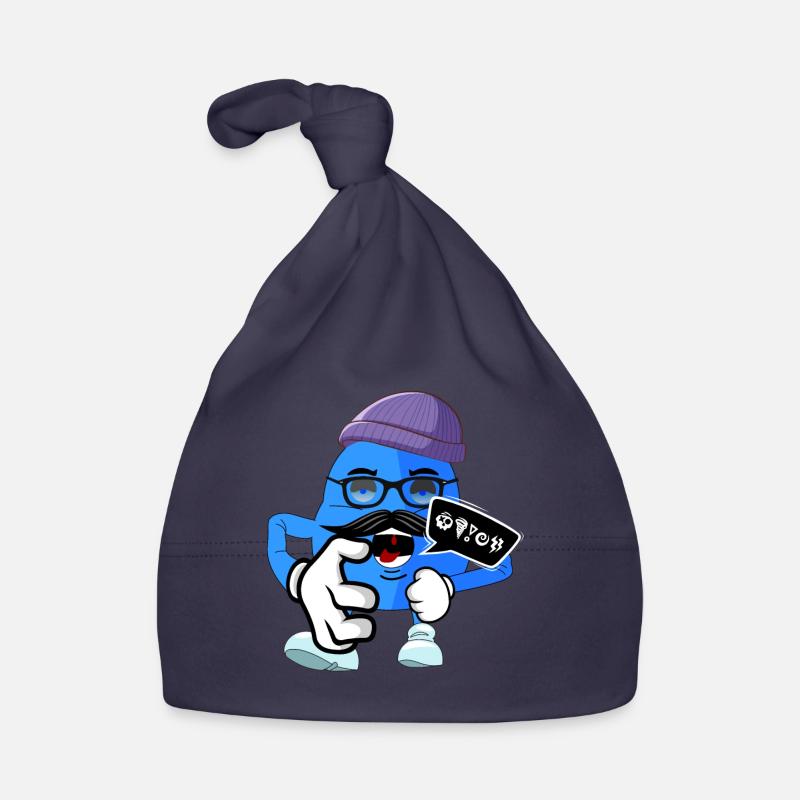 Angry cute comic monster Organic Baby Cap