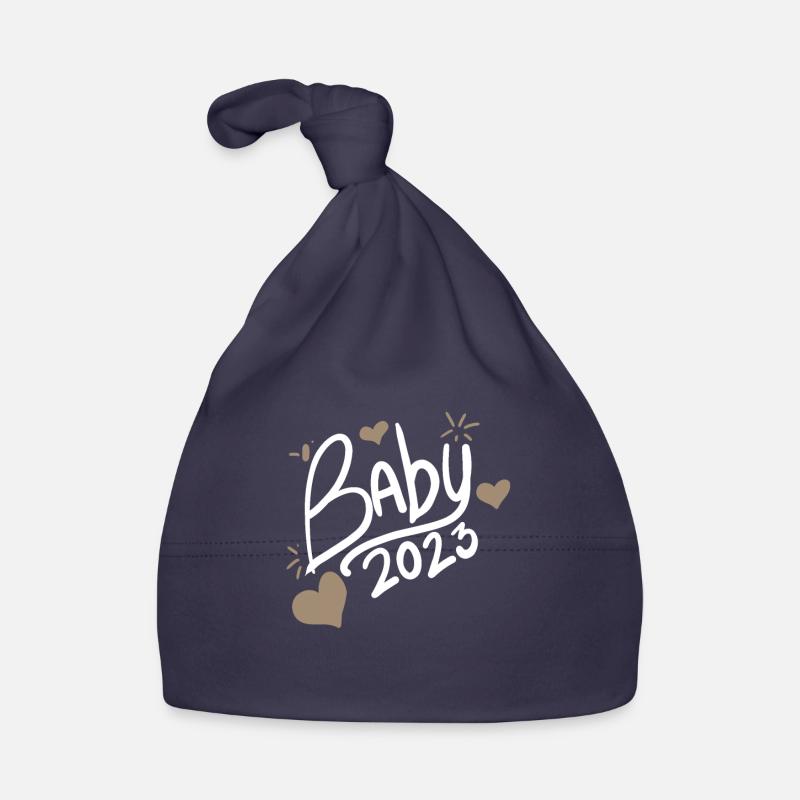 Bébé 2023 - Naissance Enceinte 2023 Grossesse - Bonnet bio Bébé - marine