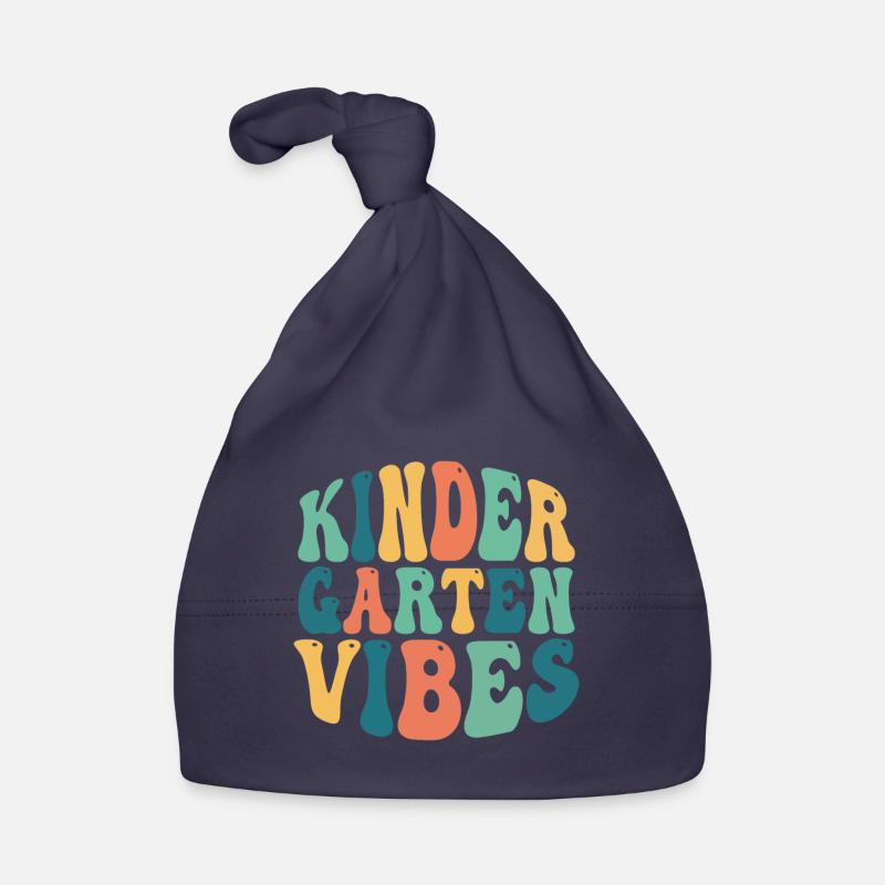 Groovy Hello Kindergarten Vibes Professeur rétro Bonnet bio Bébé