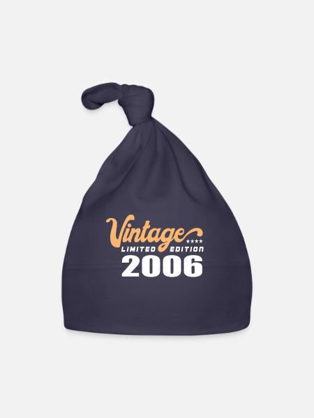 Vintage Anniversaire Anniversaire Rétro 2006 Limité - Bonnet bio Bébé - marine - Devant
