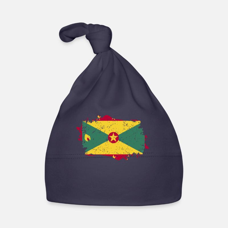 Drapeau de la Grenade Grunge Drapeau de la Grenade Bonnet bio Bébé