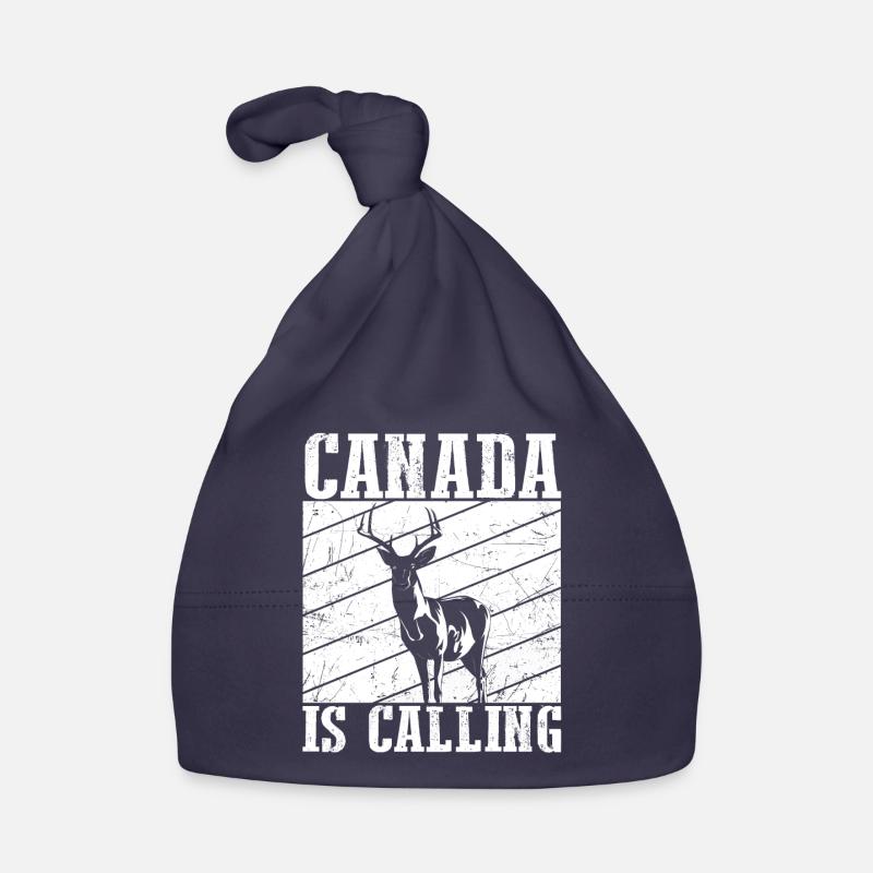 Canada Is Calling - Kanada Elch Elk Backpacker Wan - Baby Bio-Mütze - Navy