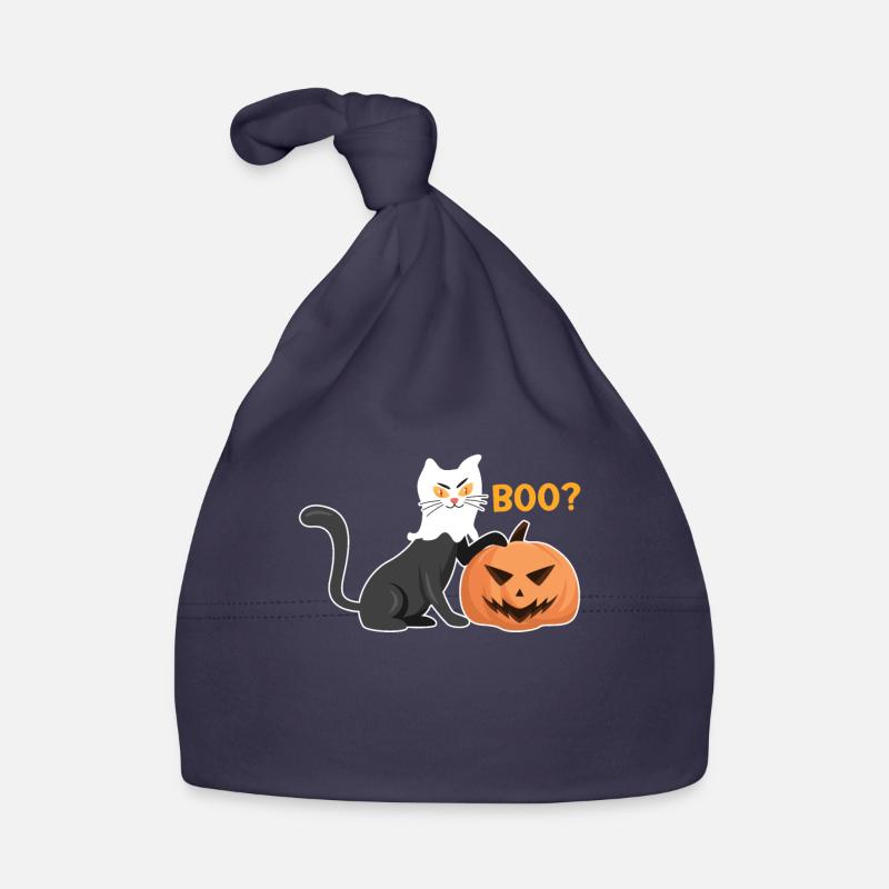 Ghost Halloween Cat Organic Baby Cap
