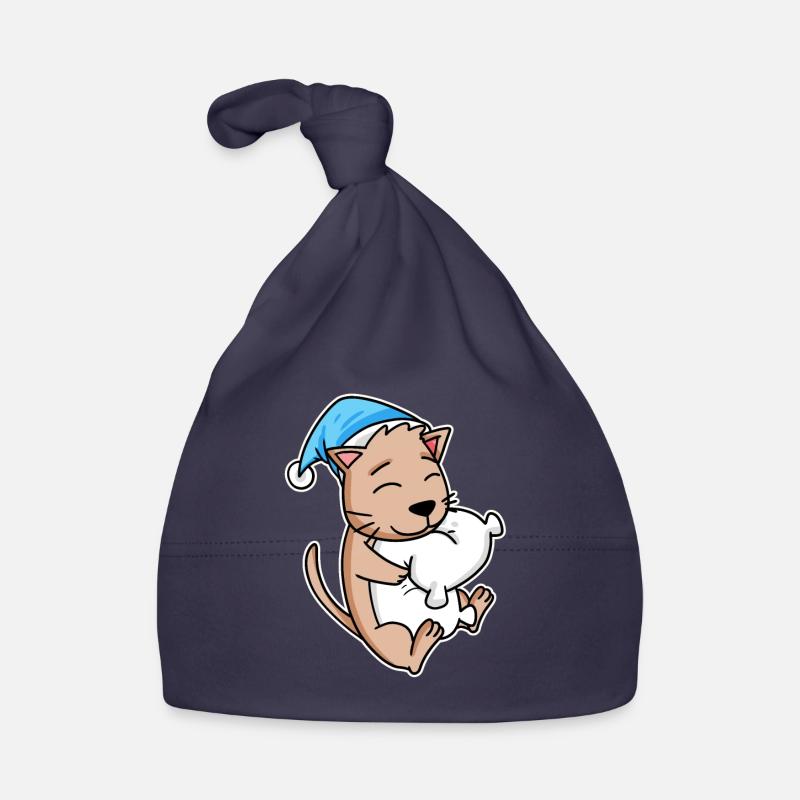 Chat avec bonnet de couchage et oreiller Bonnet bio Bébé