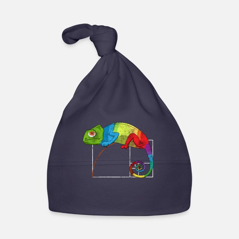 Fibonacci Jour Nombre d’Or Math Caméléon - Bonnet bio Bébé - marine
