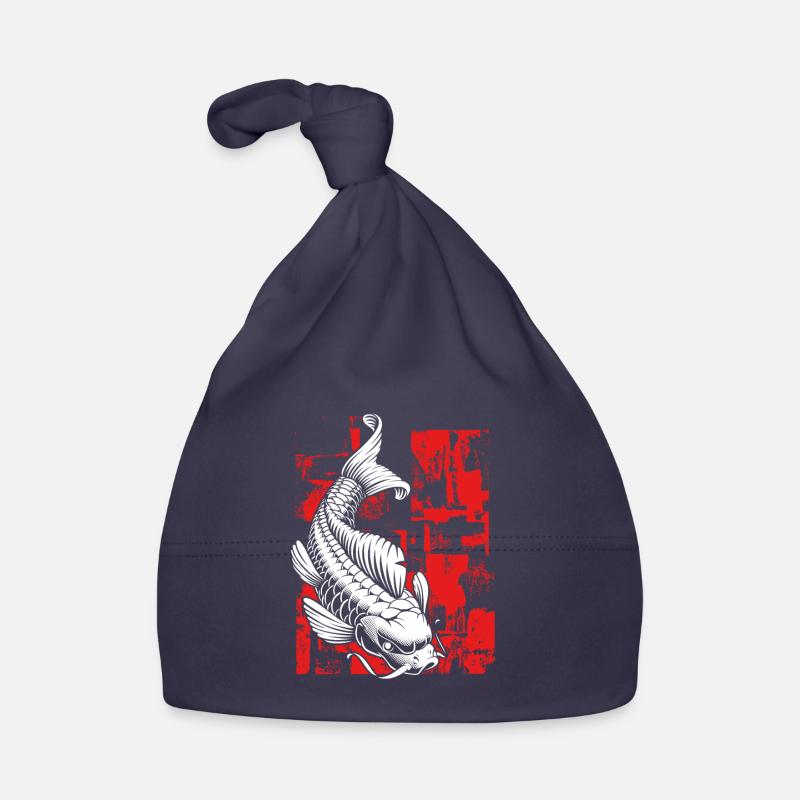 Koi blanc avec rouge Bonnet bio Bébé
