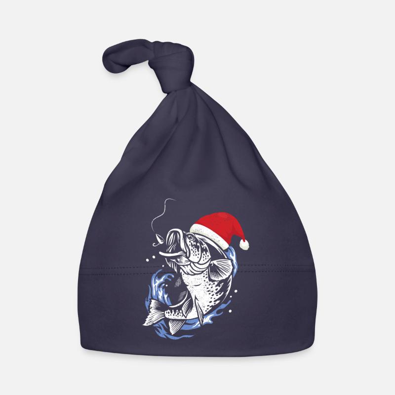 Drôle de poisson de bar de Noël de pêche laide Bonnet bio Bébé