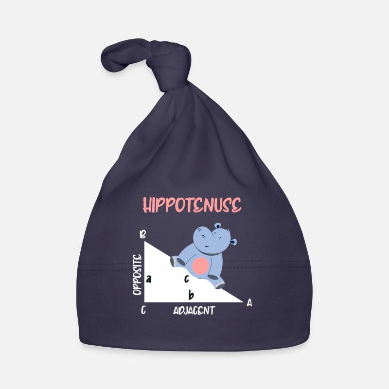 Mathématicien Hippotenuse Hippo Triangle - Bonnet bio Bébé - marine