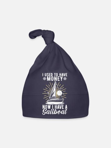 Sailing Sailboat Sailor - Organic Baby Cap - navy - Front