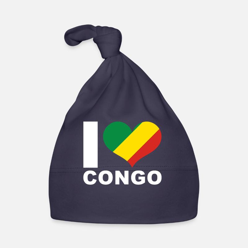 Ich liebe Kongo Herz Flagge Kongo Baby Bio-Mütze