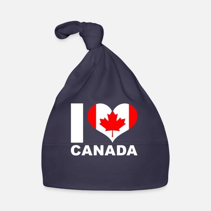J’aime le drapeau du cœur du Canada Bonnet bio Bébé