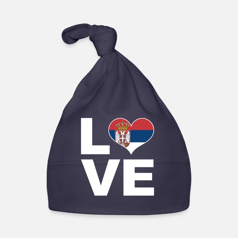 J’aime la Serbie drapeau du cœur Serbie Bonnet bio Bébé