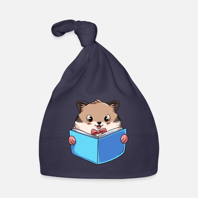 Hamster Reading Book Organic Baby Cap