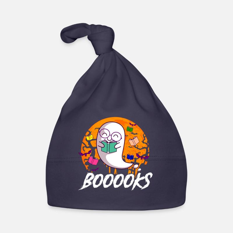 Bookworm Book Read Ghost Ghost Halloween Organic Baby Cap