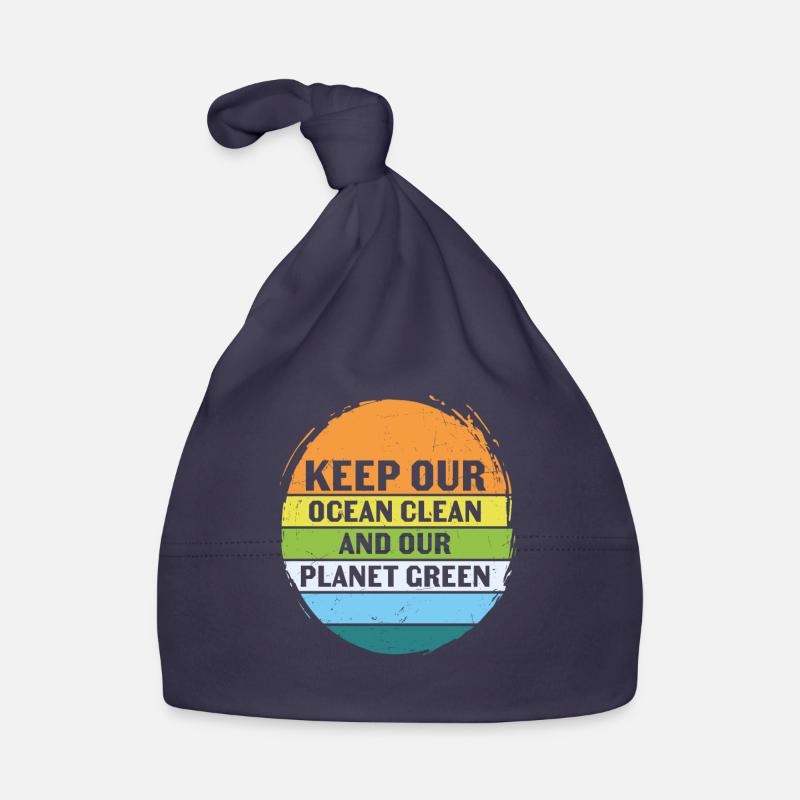 Keep Our Ocean Clean And Planet Green Retro Organic Baby Cap