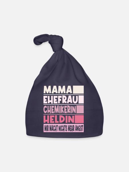 Chemikerin Mama Ehefrau Heldin - Baby Bio-Mütze - Navy - Vorne