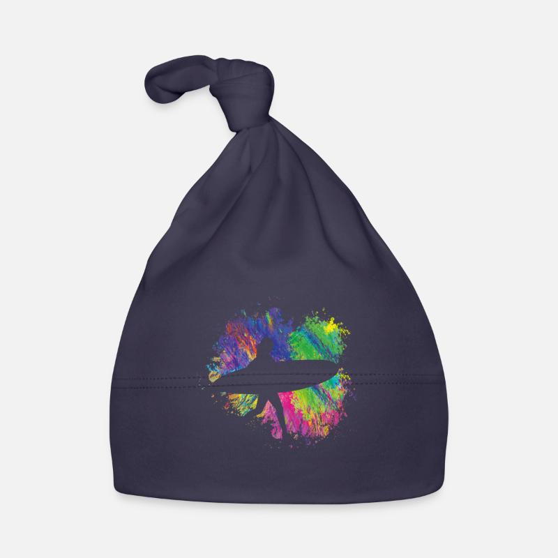 Summer surfers with board Organic Baby Cap