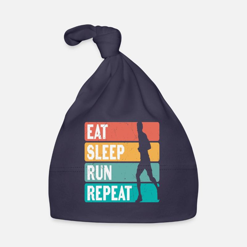 Manger Dormir Courir Répéter Les coureurs Motivation Bonnet bio Bébé