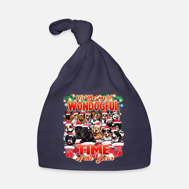 Races de chiens sucrés dans le bas de Noël Bonnet bio Bébé