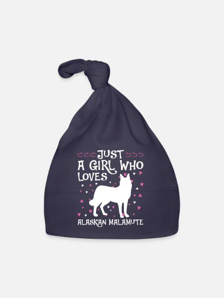 Alaska Malamute Chiens Cadeaux - Bonnet bio Bébé - marine - Devant