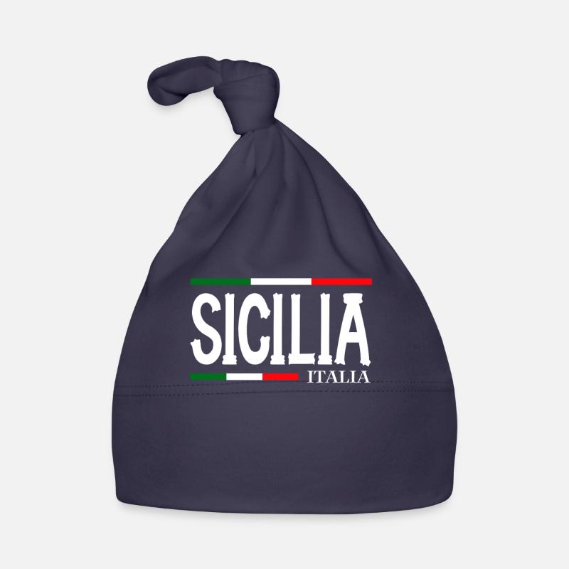 Sicily flag Sicily Palermo Italy Organic Baby Cap
