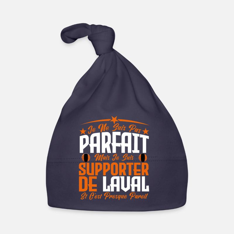 je ne suis pas parfait, supporteur de Laval . - Bonnet bio Bébé - marine