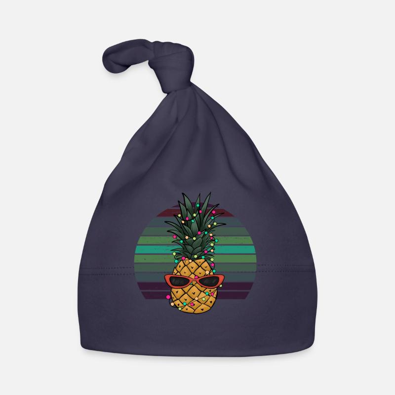 Retro Ananas Lichterkette Weihnachten Geschenk Baby Bio-Mütze