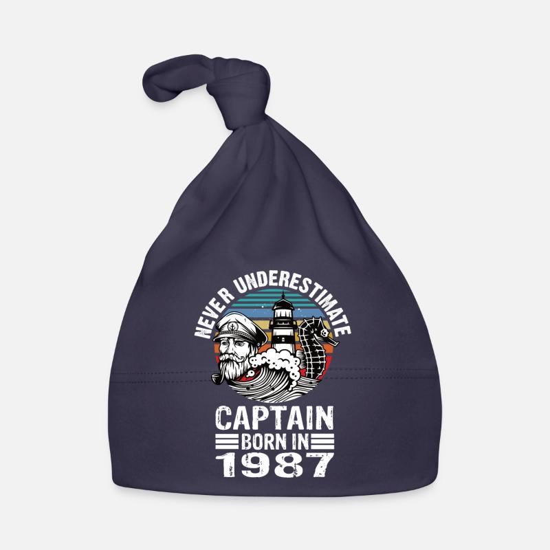 Never Underestimate Captain born in 1987 Baby Bio-Mütze