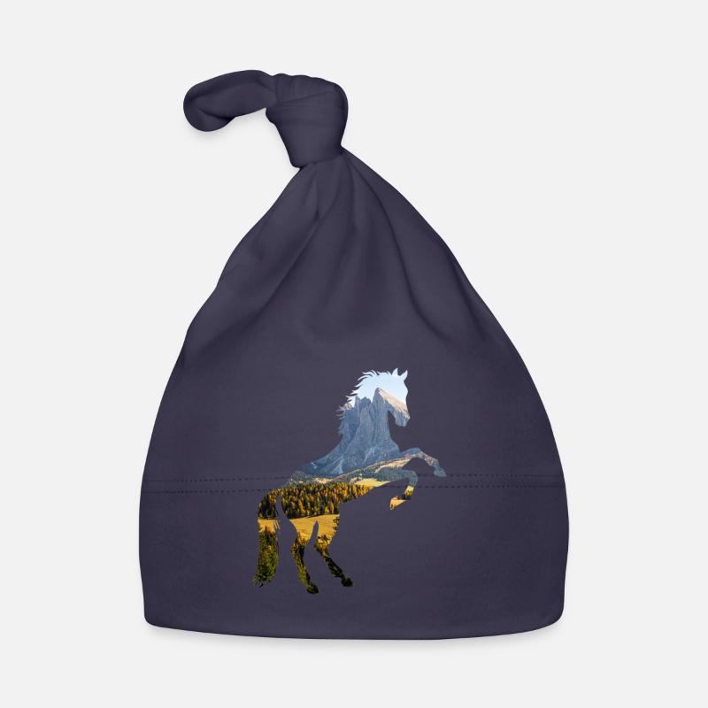 Pferd - Baby Bio-Mütze - Navy