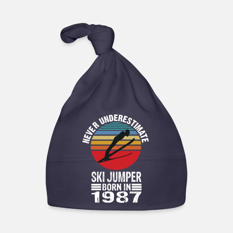 Never Underestimate Ski Jumper born in 1987 Baby Bio-Mütze